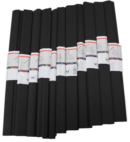 Unbekannt 10 Rollen einfarbiges Deko - Krepppapier, 250x50cm