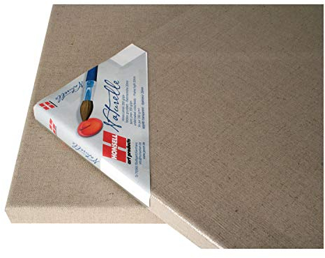 Honsell 18243 - Keilrahmen Naturelle, 100 Prozent Reinleinen, mit geschlossener Gewebestruktur, ca. 24 x 30 cm, rückseitig auf Leistenprofil aus Kiefernholz geklammert, Beige