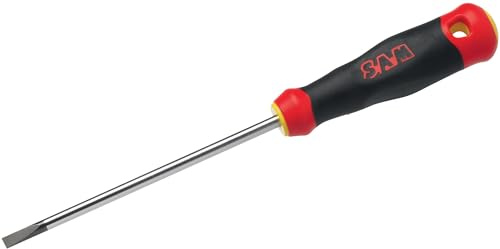 Sam Outillage S1 Slotted Screwdriver with Round Blade (Various Models Available) T25E75 Black