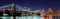1art1 New York Panorama Der Brooklyn Bridge Bei Nacht Selbstklebende Fototapete Poster-Tapete 240x75 cm