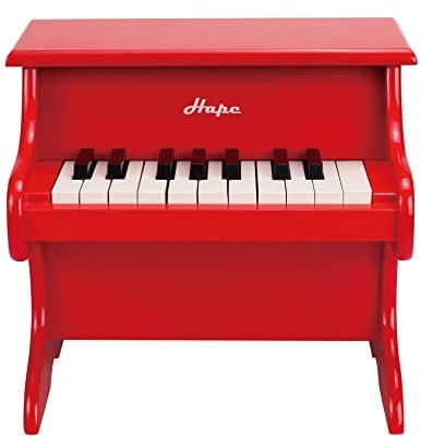 Hape Spielzeug-Klavier | Mit 18 Tasten, Musikinstrument für Kinder aus Holz, Rot