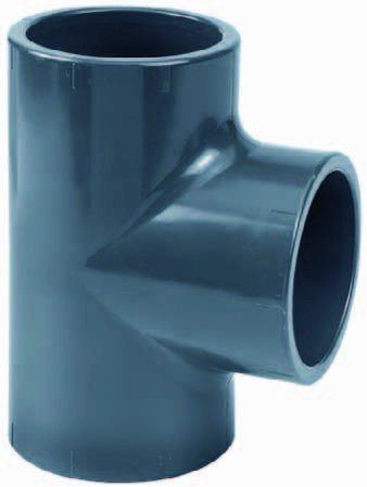 Lot de 10 PVC Té 90 ° avec manchon adhésive 3 x 40 mm