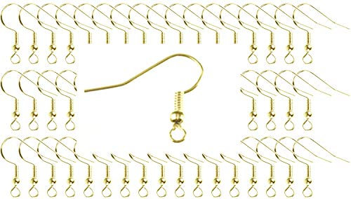 Miniblings 300x Ohrhaken Rohlinge vergoldet - Ohrringe zum DIY selber machen basteln I Fischhaken Haken Set zur Schmuckherstellung - 19x22mm