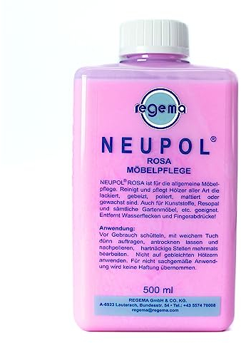 Neupol Rosa Holzöl [500ml] Möbelpolitur Holz Innen Gartenmöbel Echtholz Furnier Kunststoff Resopal WPC Pflege Arbeitsplatten Öl Öl für Gartenmöbel