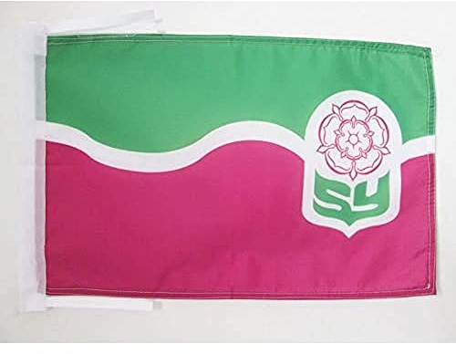 AZ FLAG South Yorkshire county Flag 45x30 cm 100D Polyester Cords | Indoor and outdoor use 12x18 in decorative flag double stitched seams and reinforced edges with ties