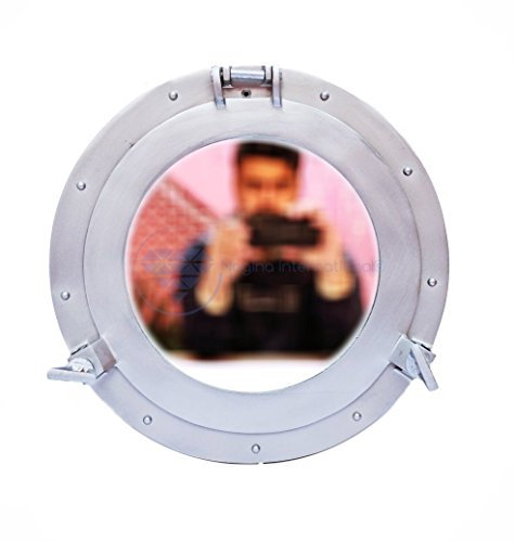 Nagina International - Finestra in alluminio nautico rivestito in polvere con finitura in argento, per oblò della nave dei pirati, 20 cm