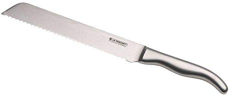LE CREUSET Brotmesser, 20 cm 18/8 Damaststahlklinge mit Wellenschliff, Edelstahlgriff, Silber, 98000520000100