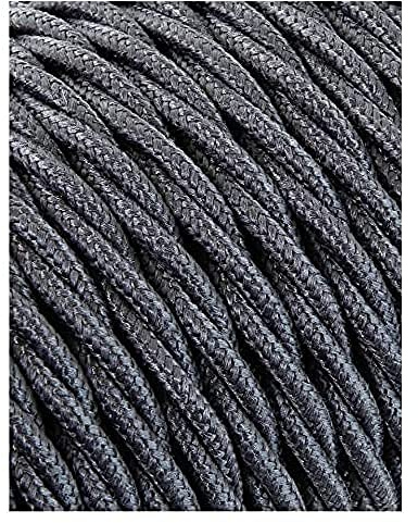 EDM 11952 Cavo tessile intrecciato, grigio scuro seta, 2 x 0,75 mm, 25 m