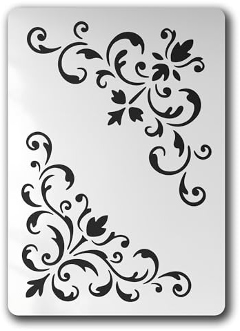 Schablone Eck Ornament 2 Motive Barock Floral - BS73