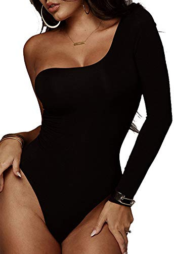 NBBNYJ Body Donna Senza Spalline Elegante Una Spalla Maniche Lunga Cotone Bodysuit Blusa Camicie Tuta Jumpsuits Tops Leotard