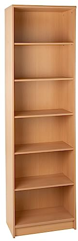 Wohnzimmerregal Standregal Bücherregal | 6 Fächer | Dekor | Buche | BxHxT: 54x198x34 cm