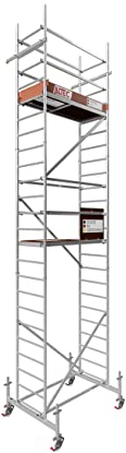 ALTEC Rollfix® 1.0 700 | 7m AH | Rollen (Ø150mm) | Standardtraverse | Made in Germany | TÜV | belastbar 200kg/m² | Alu | Norm - DIN EN 1004-1 | Baugerüst | Fahrgerüst