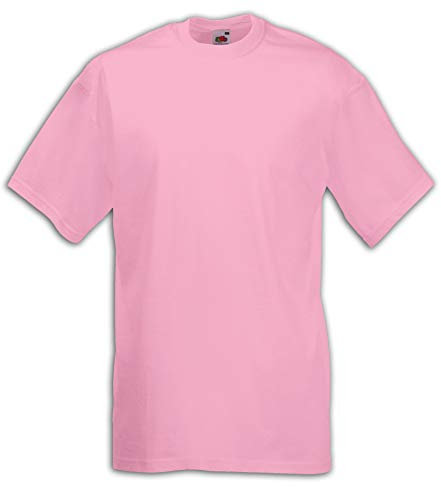 Settantallora T-Shirt Uomo Cotone 100%, Maglietta Basic a Tinta Unita, Maglia a Maniche Corte Morbida, Traspirante, Ideale per Sport, Lavoro e Tempo Libero (XL, Rosa)