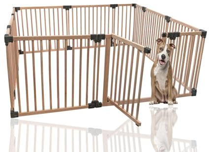 Bettacare Wooden Dog Pen, 200cm x 200cm, Natural Wood, 76cm High, Dog Pen for Pets Dogs and Puppy, Dog Playpen, Indoor Dog Yard, Easy Installation