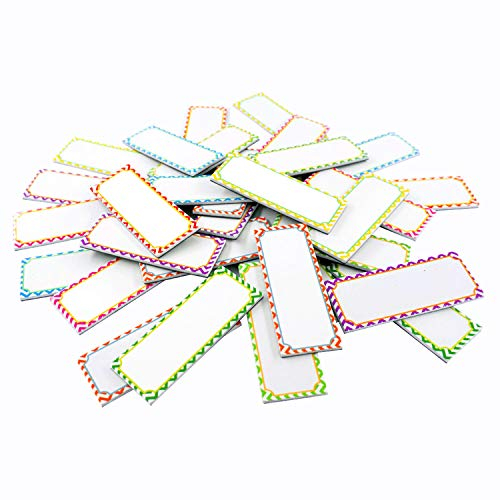 Magnetische trocken abwischbare Etiketten, Namensschilder für Whiteboards, 40 Etiketten, 8 Farben, 5.6 cm x 3 cm