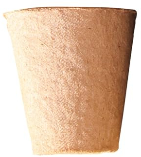 Biodegradable Peat Free Wood Fibre Plant Pots Plant into Garden 8cm Diameter Pack of 48