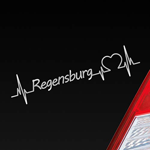 Hellweg Druckerei Auto Aufkleber Regensburg Herz Puls Stadt City Liebe Love ca. 19 x 5 cm