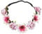 Women Girl Sunflower Rose Flower Crown Wedding Festival Headband Hairband Hair Garland(Pink)