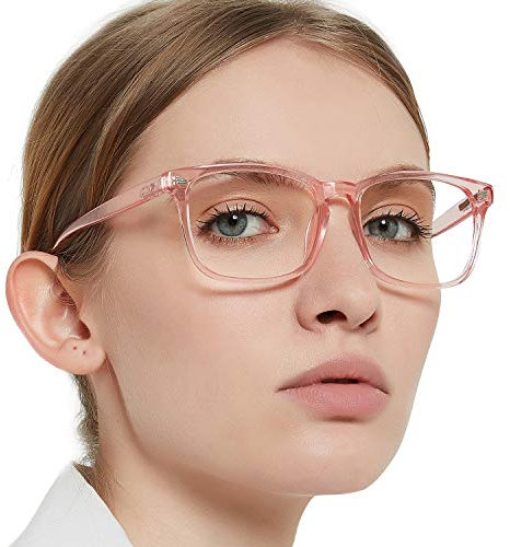 OCCI CHIARI Blue Light Blocking Reading Glasses 1.5 for Women, Womens Vintage Pink Glasses, Screen Reader Computer Glasses Metal Spring Hinge (Pink,150)
