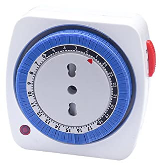 Timer Presa Elettrica, Temporizzatore, Programma Giornaliero 24 Ore, Spina 16A, Bipasso 10/16A (Compatto)