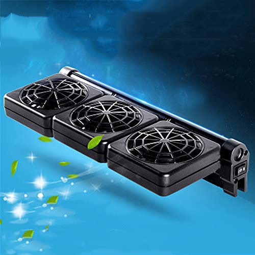 Aquarium Lüfter Verstellbarer Aquarium Kühler Aquarium Ventilator Kühlgebläse für Süß- und Meerwasseraquarien Black 3 Fan