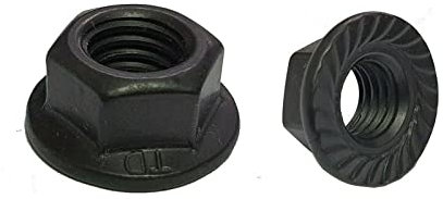 Black Stainless Steel SERRATED FLANGE Nuts M3 M4 M5 M6 M8 M10 - Pack of 6 (M8)