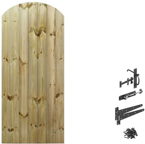 Bespoke Custom Made to Measure Wooden Garden Gate/Tongue & Groove Arch Top[6ft Tall (180cm),Upto 750mm Wide,Suffolk Latch]