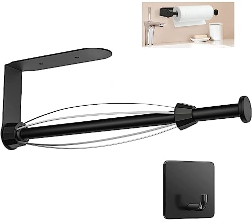 Soporte de Rollo de Acero Inoxidable Cocina y baño, Soporte de Rollo de Acero Inoxidable, para Cocina y baño, se suministra con Pasta y Tornillos, Negro