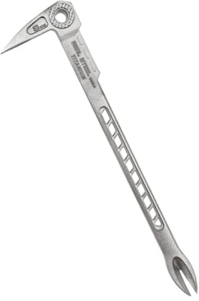 REAL STEEL 12 Double Ended Nail Puller Cats Paw Pry Bar Titanium Construction (0694)