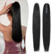 S-noilite Pferdeschwanz Extensions Echthaar mit Klammer - Zopf Haarverlängerung Glatt 105g Extensions Echthaar Ponytail 40cm #1 Jet Schwarz
