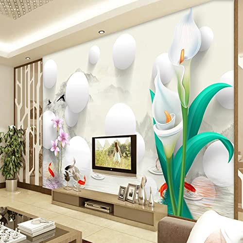 MERVOS Tapete Fototapete 3D selbstklebende PVC-Tapete dreidimensionale runde Kugelspritzer Wohnzimmer Schlafzimmer Dekoration Wandmalerei