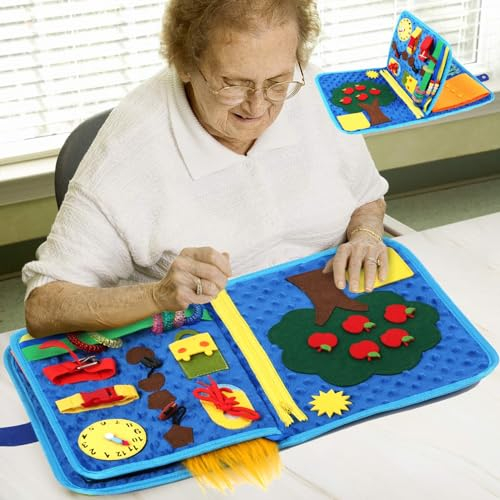 Nesteldecke für Demenzkranke, Zappeldecke für Demenz-Aktivitäten bei Erwachsenen für Senioren, Demenz-Sensorik-Pad, Alzheimer Sensory Blanket für Alzheimer- und Autismus-Therapie (21.5 * 12.5inch)