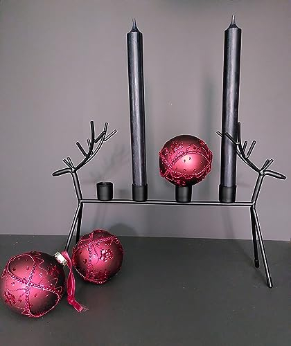 Elch Hirsch Rentier Metall Kerzenhalter Kerzenständer Weihnachten Dekoration für 4 x Kerze Tischdeko