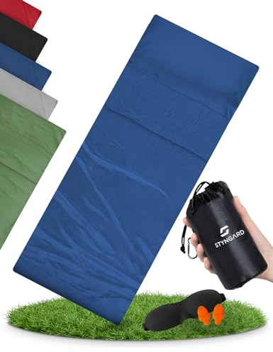 STYNGARD Hüttenschlafsack Seide 100% [200g] - Seidenschlafsack Ultraleicht kleines Packmaß - Dünner Schlafsack Inlett Seide leicht & weich - Modell Sydney