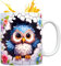 Vllold Tasse à café en forme de hibou | Tasse à café en céramique peinte à plat – Décoration de hibou en céramique pour homme et femme Cadeau de vacances et d'anniversaire