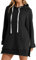Oversized Hoodie Dress First Ones Oversized Hoodies Women's Casual Pullover Long Sleeve Split Hem Long for Women Thermal (Black, L)