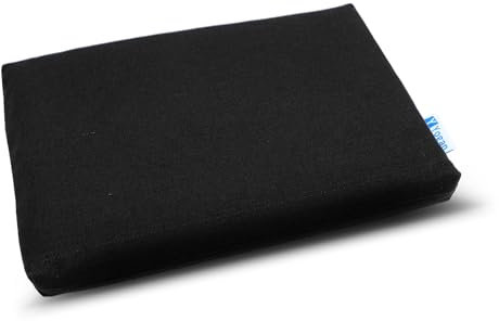 Yogan Cuscino per la testa per yoga/pilates | Rivestimento esterno in cotone biologico (rimovibile e lavabile) | Fodera interna con imbottitura in fibra riciclata | 30 x 20 x 2,5 cm (nero corvino)