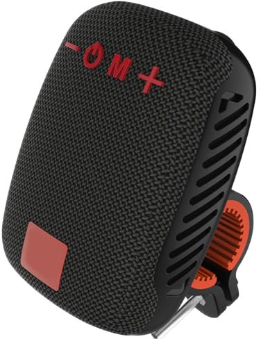 Altoparlante Bluetooth Portatile per Bici, Altoparlante da Manubrio Bluetooth Impermeabile, Doppio Accoppiamento, Radio FM, Altoparlante Wireless per Bicicletta Esterno per (BLACK)