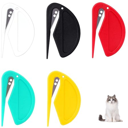 Set de Toilettage pour Chat et Chien - Peigne pour Poils Longs avec Coupe Nœud et Brosse de Toilettage pour Animaux