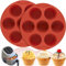 CLUEWR 2 Stück Air Fryer Silikon Muffinform, 7 Tassen Heißluftfritteuse Muffin Backform Antihaftbeschichtete Cupcake Förmchen für Muffins, Brownies, Pudding