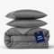 twenty:three Lyocell Bettwäsche (1x) 240x220 + (2X) 40x80 Dark Gray - 100% Tencel - Gewonnen aus Eukalyptus - Hochwertig - Nachhaltig - Atmungsaktiv - Luxus - Hypoallergen