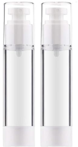 Empty Airless Vacuum Pump Bottle Refillable Plastic Travel Bottle 5ml,10ml,15ml (10ML - 2 PCS)