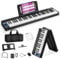 EYTSE Folding Piano Keyboard with 61 Keys, Semi-Weighted Key, Digital Piano, Portable Piano Keyboard, Wireless & MIDI, Foldable Electronic Keyboard Piano for Beginners, Kids,