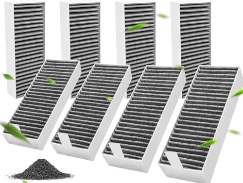 Aktivkohlefilter für Dunstabzugshaube 8 Stück für Bosch HEZ9VRUD0 17004811/ Neff Z821VR0 17004806/Siemens HZ9VRCR0 17004796,195x75x35 mm | Clean Air Umluftersatzfilter