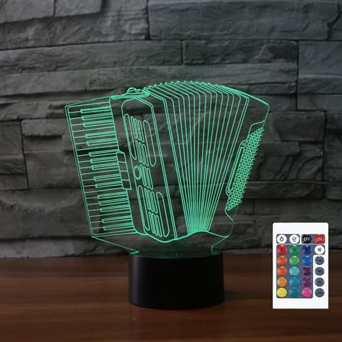 FLRXHK - 3D-Akkordeon-Tischlampe mit Fernbedienung, 16 optische Farben, USB, LED, Nachtlicht, für Kinderzimmer, Dekoration