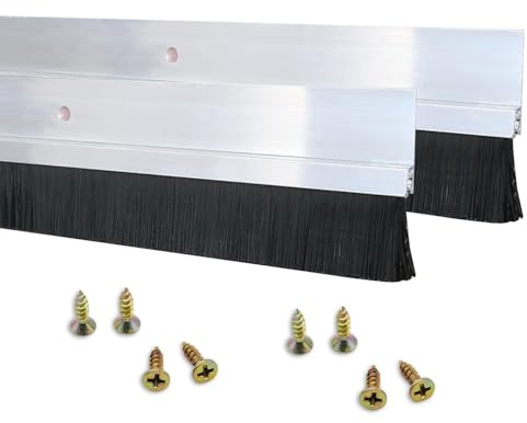 2 Stück Bürstendichtung Streifenbürste 1000mm x 20mm H-förmiger Aluminiumlegierungs-Halter Türdichtung Türbürste mit Nylonbürste