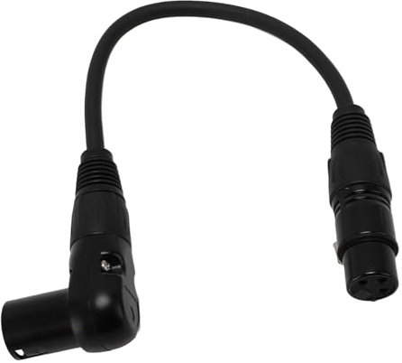 XLR Mikrofon Verlängerungskabel Adapter, 90 Grad XLR Stecker auf Gerade XLR Buchse 3 poliger Mikrofonanschluss für Lautsprecher, Aufnahmestudio, Mikrofonmixer, Audio Interface,