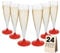 MA MAISON Flute da Champagne 100 ml Eleganti Calici in Plastica Riutilizzabili, Resistenti, Trasparenti, Riciclabili - Flute per Feste Calici di Vino- Bicchieri Lavabili Colorati (Base Rossa - 24 Pz)