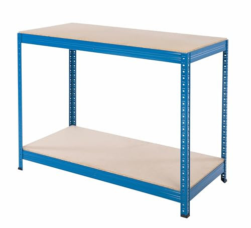 BiGDUG Essentials Industrial Workbench - Chipboard Workstation Table - 900H x 1200W x 600D mm - 300 kg UDL with Lower Shelf