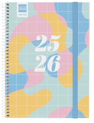 Finocam - Schülerkalender 2025/2026, Wochenansicht, horizontaler Ansicht, September 2025 - Juni 2026 (Unterrichtskurs) + Juli und August als Übersicht, Katalanischer Stil